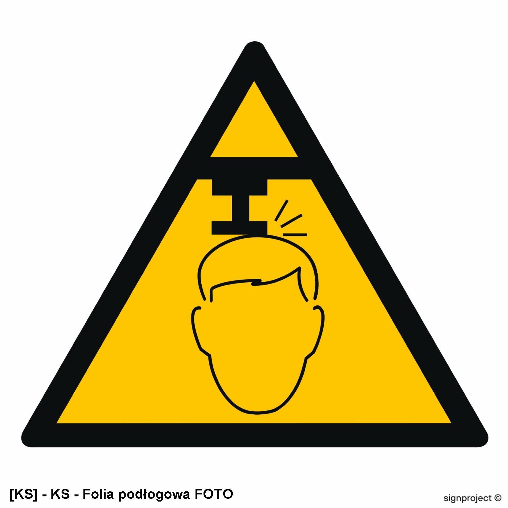 GE025 - Ostrzeżenie przed niebezpieczeństwem urazu głowy 500x500