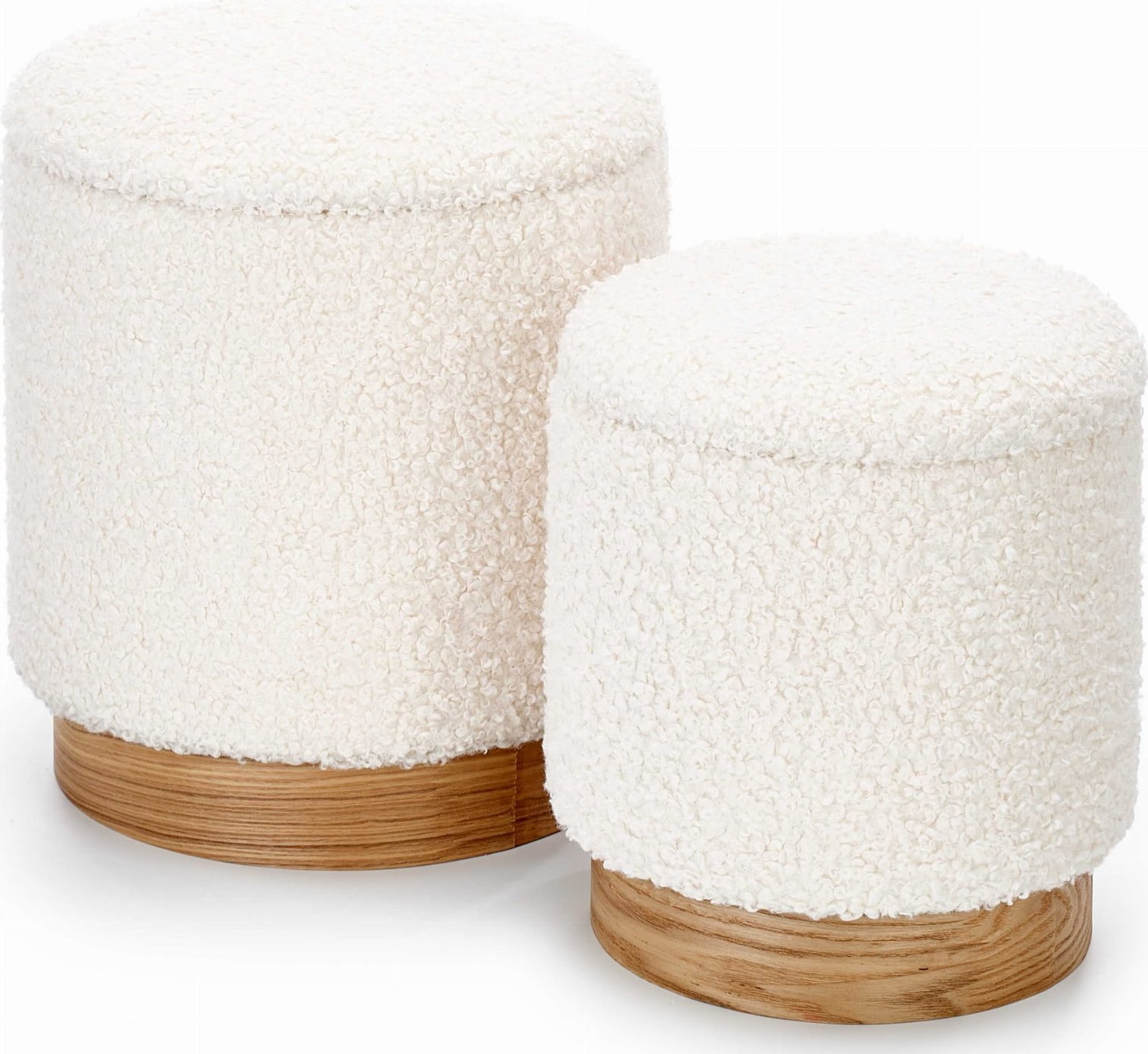 Halmar WNĘTRZARSKIE CANCUN zestaw 2 puf, kremowy / naturalny