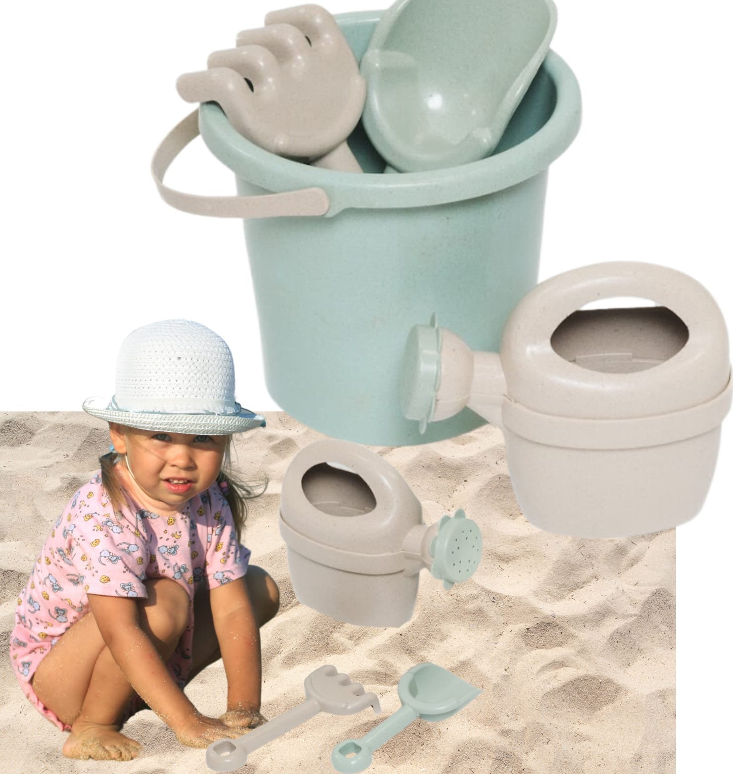 Wiaderko Wiadro Łopatka Grabie Konewka Zestaw Ogrodowy Do Piasku Wody 013555/01eco