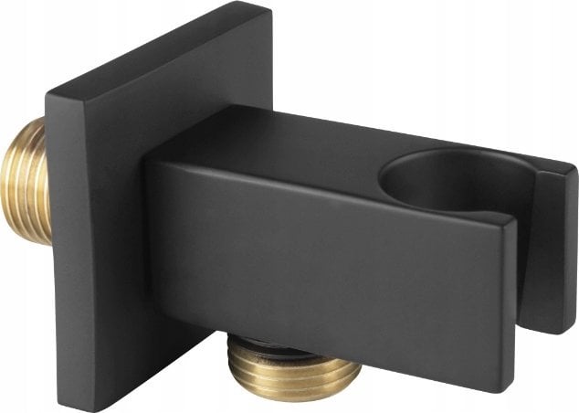 Ferro Przyłącze kątowe G1/2 do węża natryskowego, z uchwytem, czarny