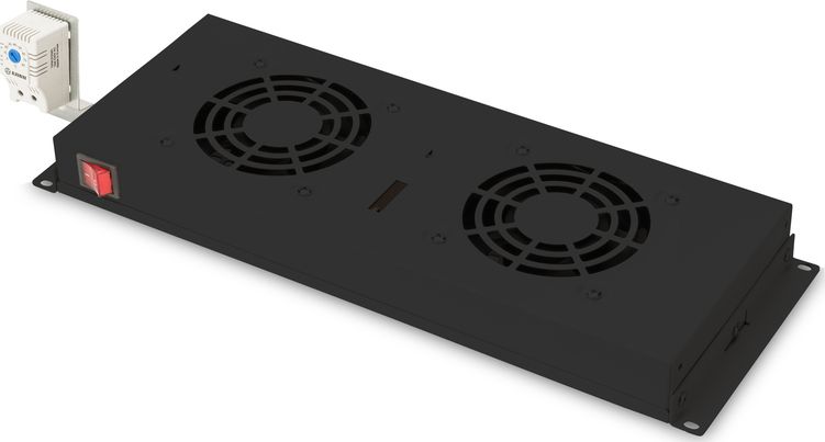 Digitus Klimatyzator 483mm 2 wentylatory Czarny (DN-19 FAN-2-HO-SW)