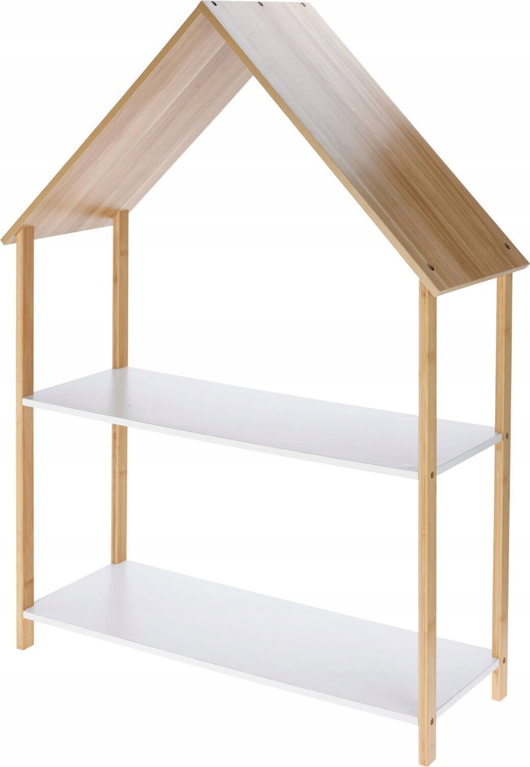 Regał do pokoju dziecka domek, bambus i MDF, 80 x 30 x 108 cm