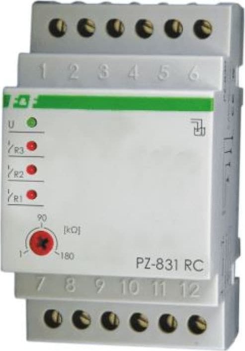 F&F Przekaźnik kontroli poziomu cieczy trójstanowa 1-100kOhm 230V AC PZ-831RC-B