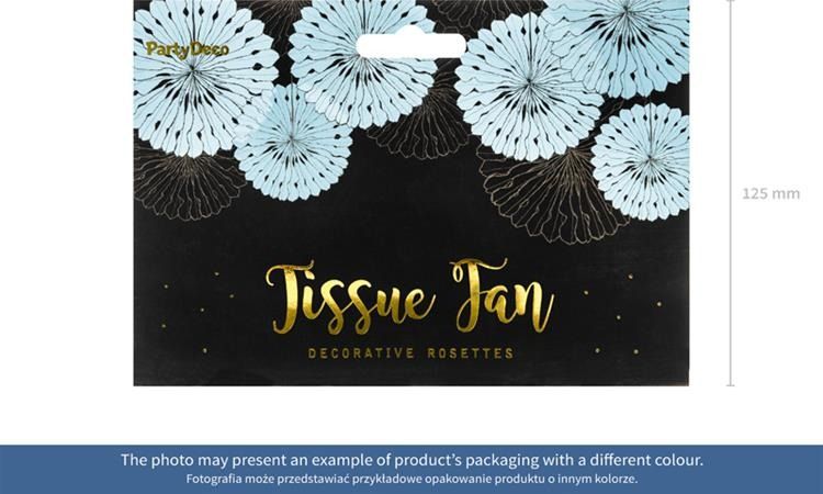 Party Deco Rozety dekoracyjne bibułowe, jasny pudrowy róż, 20-30cm, 3 szt. uniwersalny