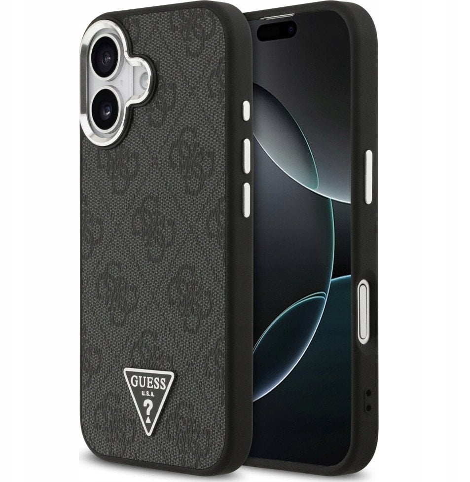 Guess Etui 4G Triangle Logo MagSafe na iPhone 17 - czarne
