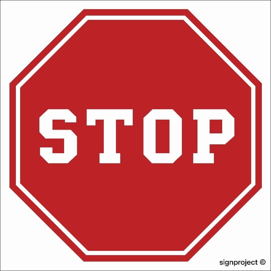 Mój dom Stop - Znak Drogowy B-20 30 X 30 Cm, Pn - Płyta Libres Polska Sp Sgp-Sa012_300X300_Pn 5904937492325