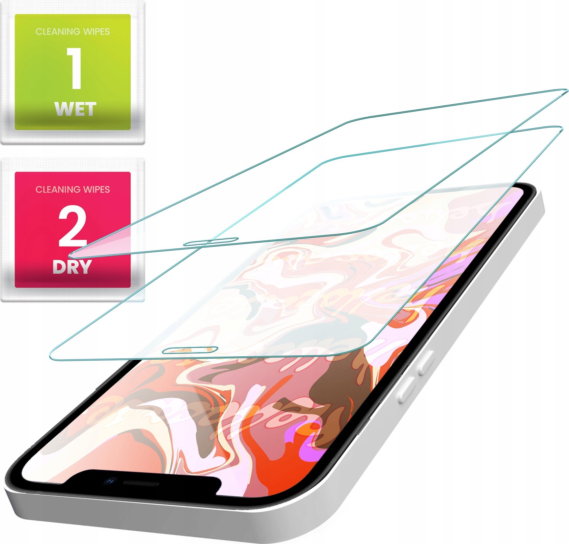 Hello Case 2-PAK Szkło Hartowane do Iphone 12 Pro Max (szybka, płaskie 2.5D, ochronne)