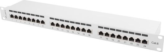 Lanberg Patch panel 1U 19" 24x RJ-45 Kat.6 Szary (PPS6-1024-S)