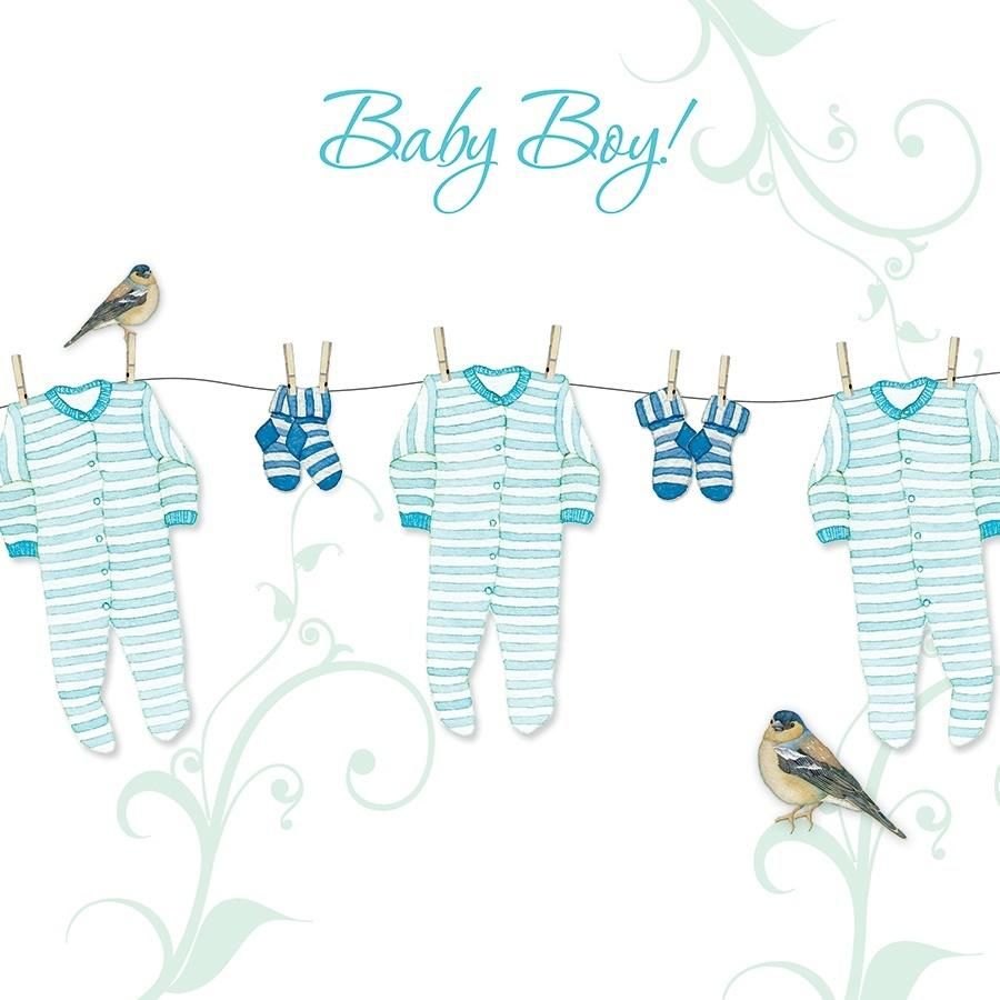 Clear Creation Karnet Swarovski kwadrat EE02 Narodziny chłopiec