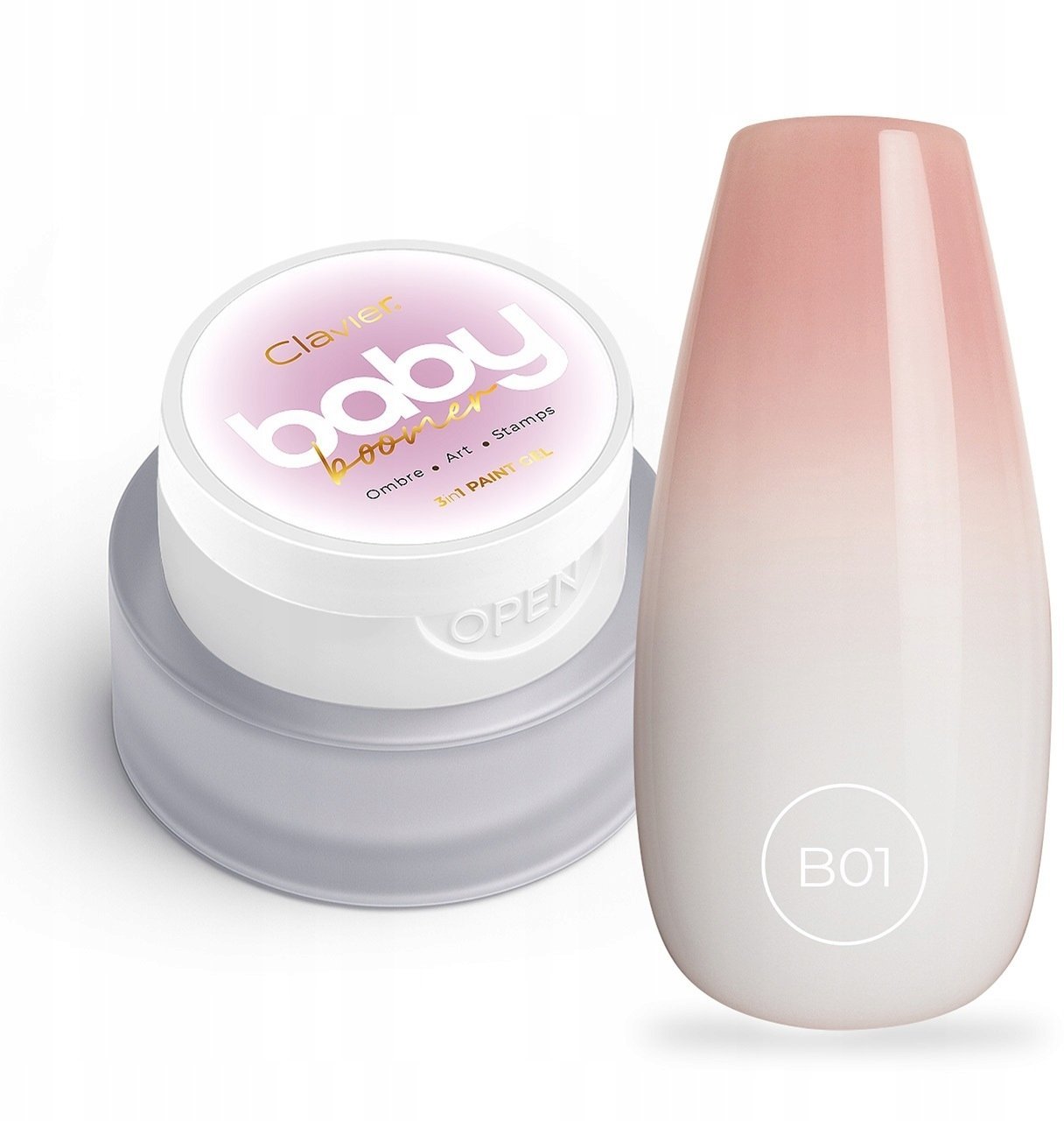 Silcare CLAVIER_Baby Boomer budujący żel 3w1 B01 Bloom 3g