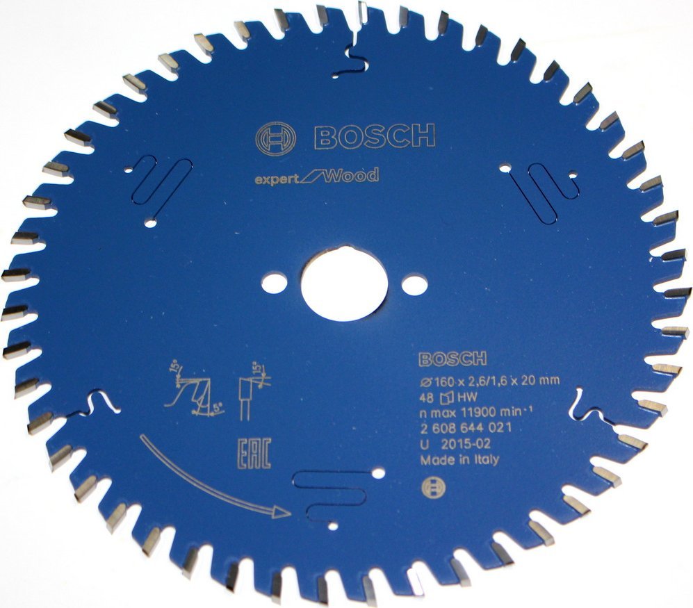 Bosch Bosch circular saw blade Expert for Wood, 160mm, 48Z (bore 20mm)