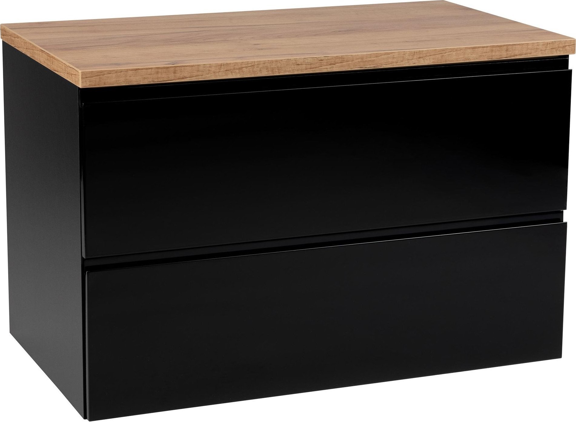 Stamar ZESTAW ŁAZIENKOWY Z BLATEM DĘBOWYM 60czarny połys