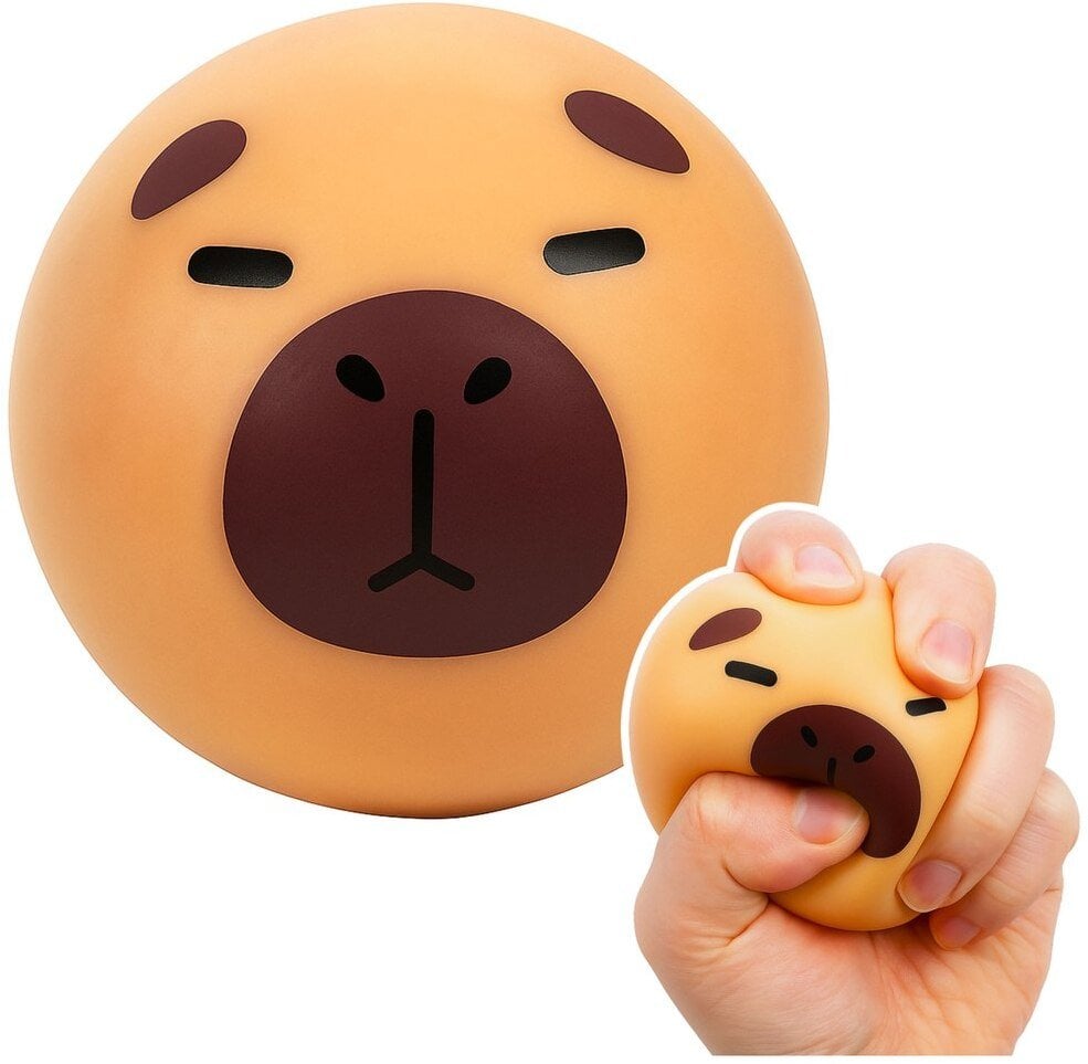 LeanToys Gniotek Antystresowy Elastyczny Kapibara Brązowa 5,5 cm