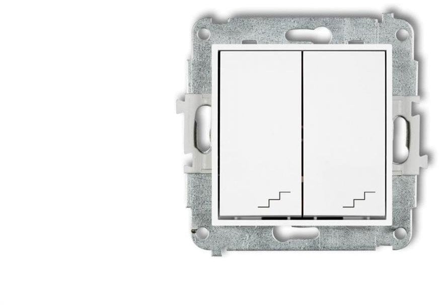 MINI Mechanizm łącznika podwójnego schodowego biały mat 25MWP-33
