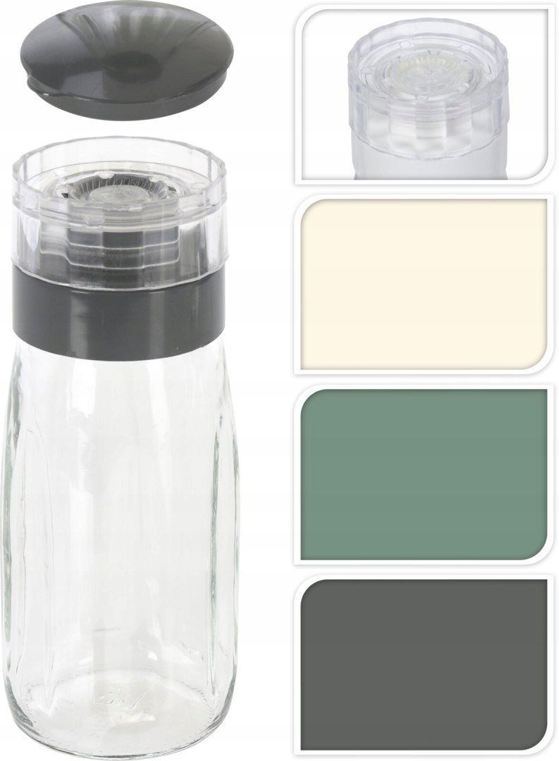 Młynek do przypraw Koopman Młynek ręczny do pieprzu szklany, w różnych kolorach 300ml 6x16cm 1szt