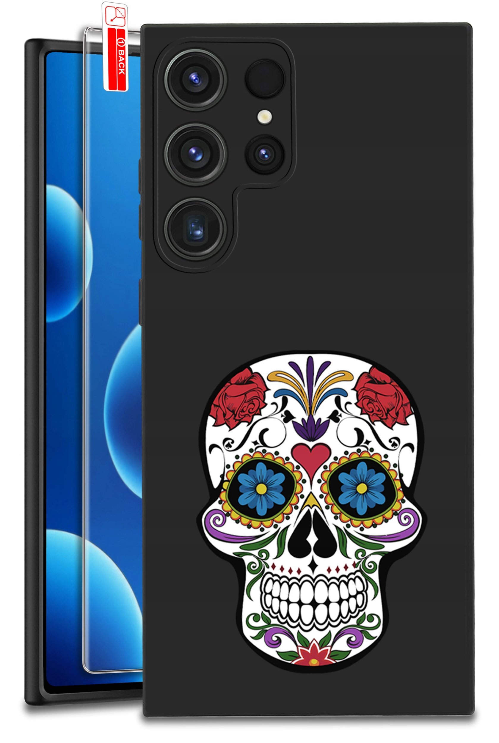 ETUI do Samsung Galaxy S25 Ultra WZORY | SILIKONOWE MATT CASE + SZKŁO 9H