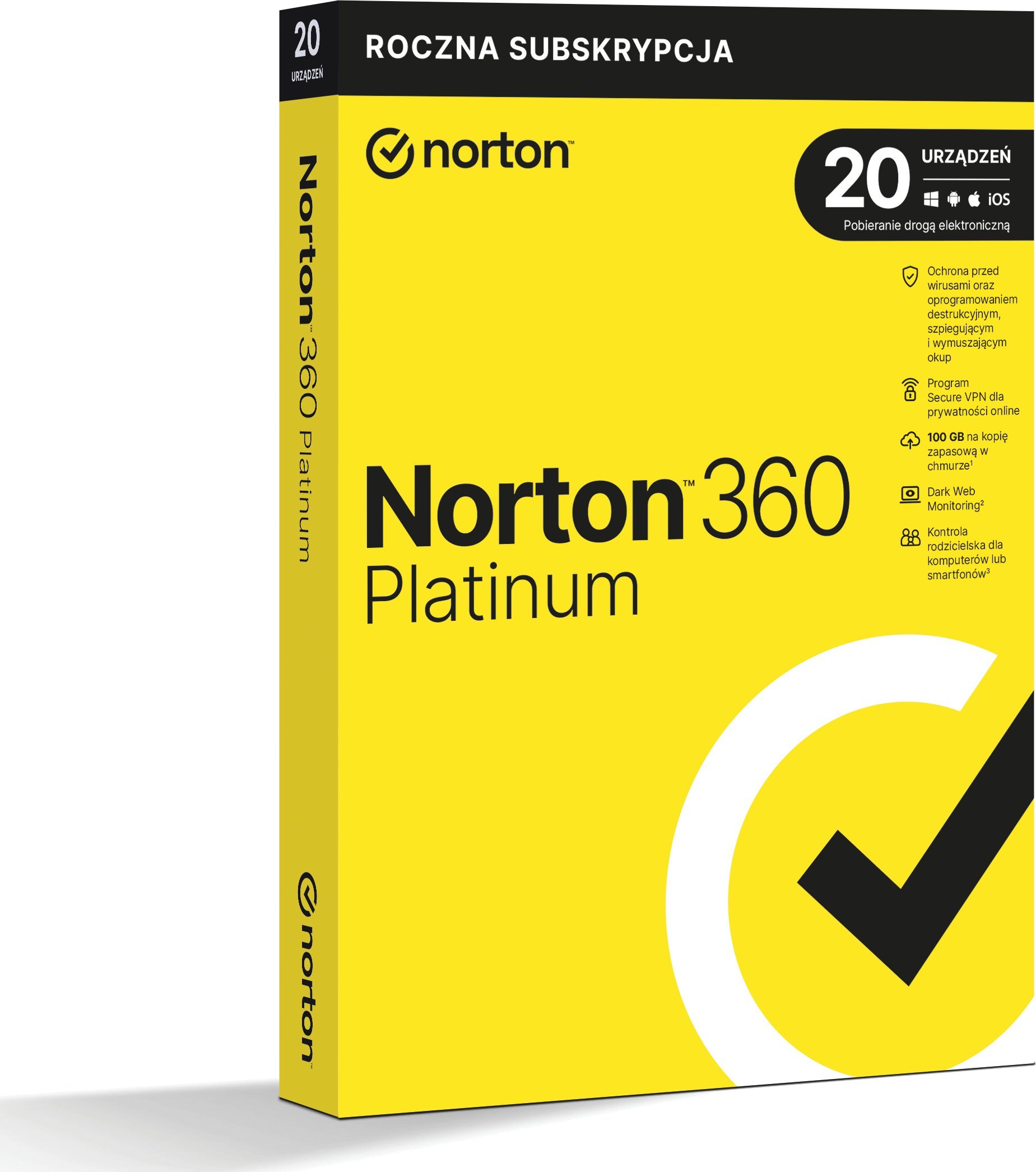 Norton 360 Platinum na 20 urządzeń na 12 miesięcy (21427517)