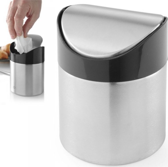 Kosz na śmieci Hendi uchylny srebrny (440711)