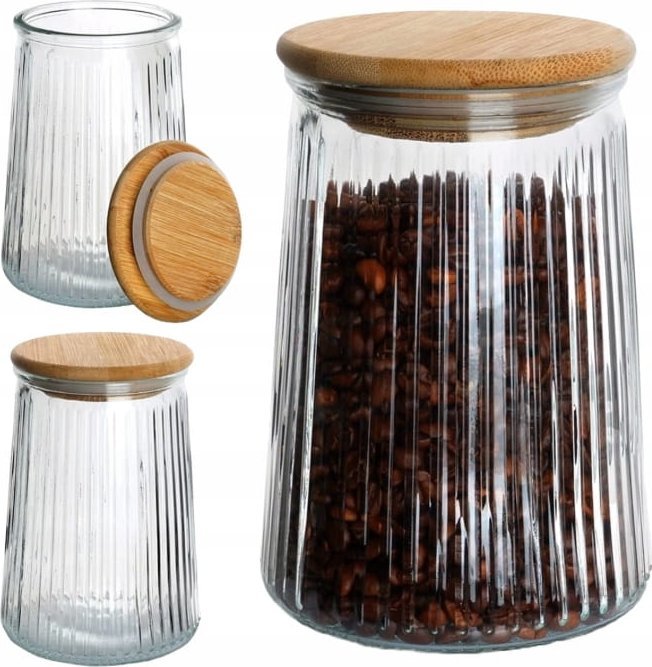 Pojemnik kuchenny do przechowywania z bambusową pokrywką 950ml Słoik