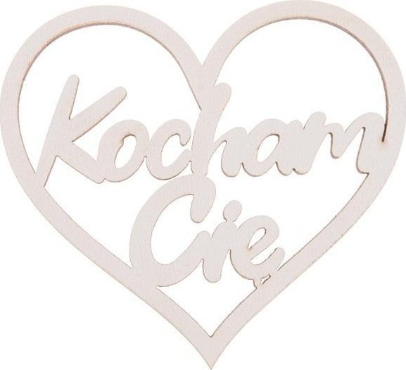Drewniany napis - Kocham Cię 5szt biały