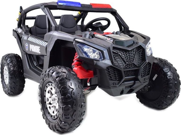Super-Toys MEGA BUGGY UTV POLICJA TURBO R FOX DLA 2 DZIECI 4X200 W, 24V, SUPER MOC, WSPOMAGANIE/XB2118