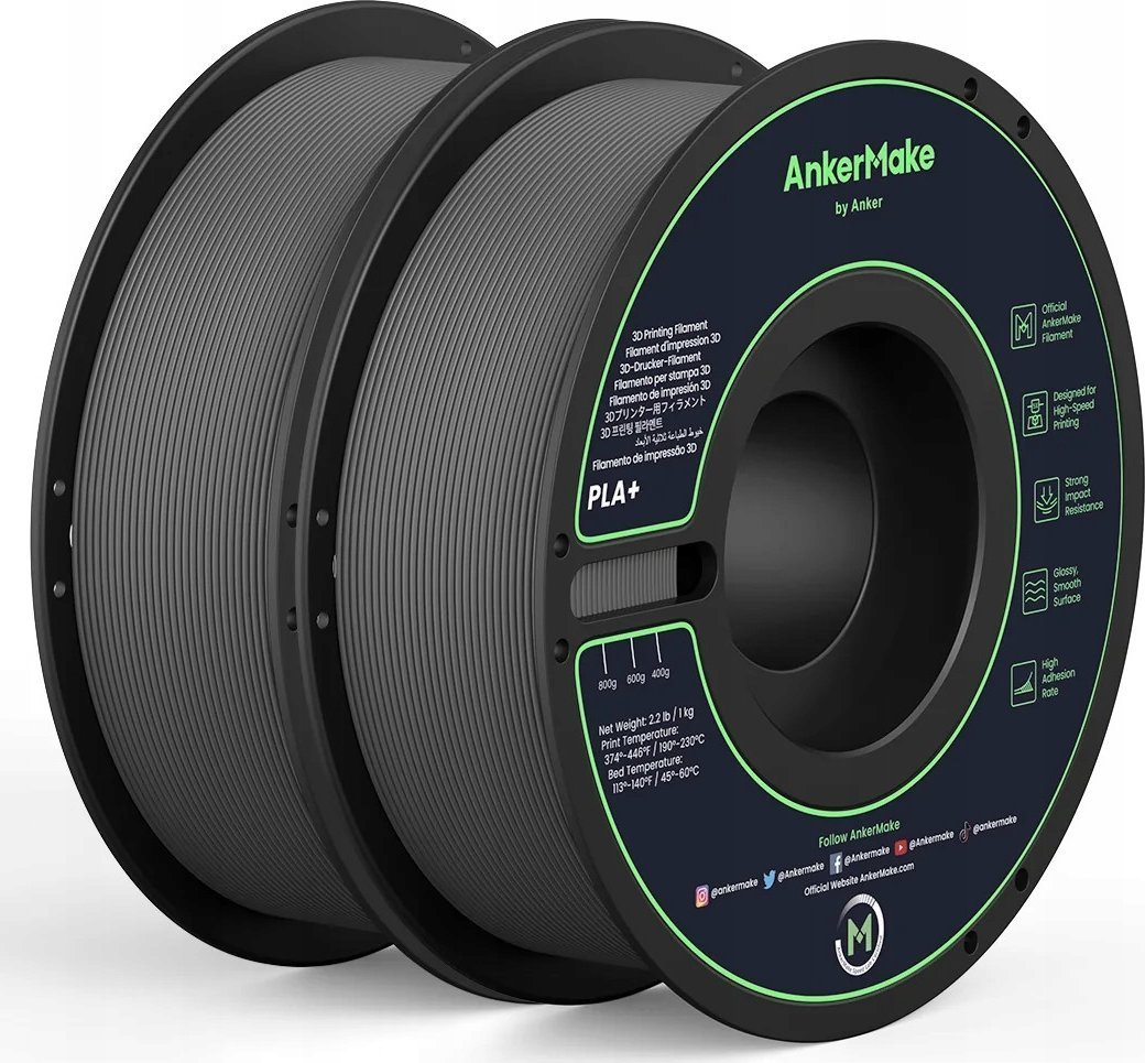 Anker Filament PLA+ AnkerMake 1.75mm 2kg Szary