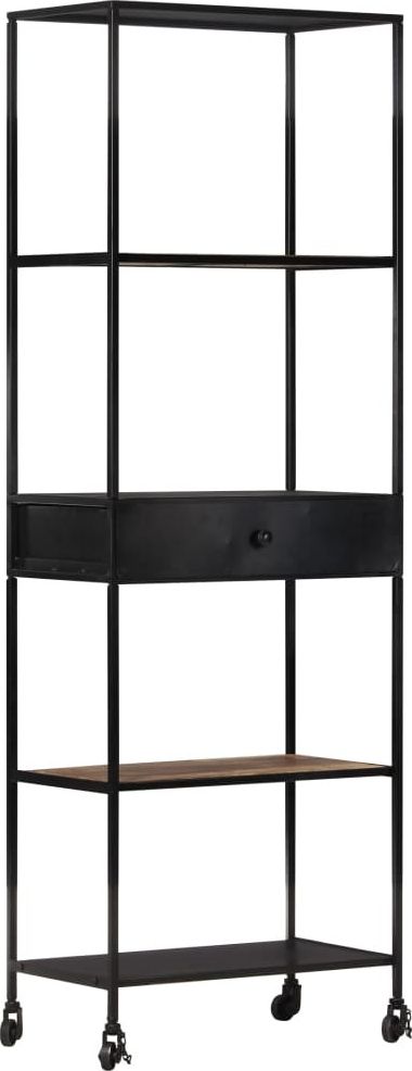 vidaXL Regał na książki, 60x35x180 cm, surowe drewno mango i żelazo