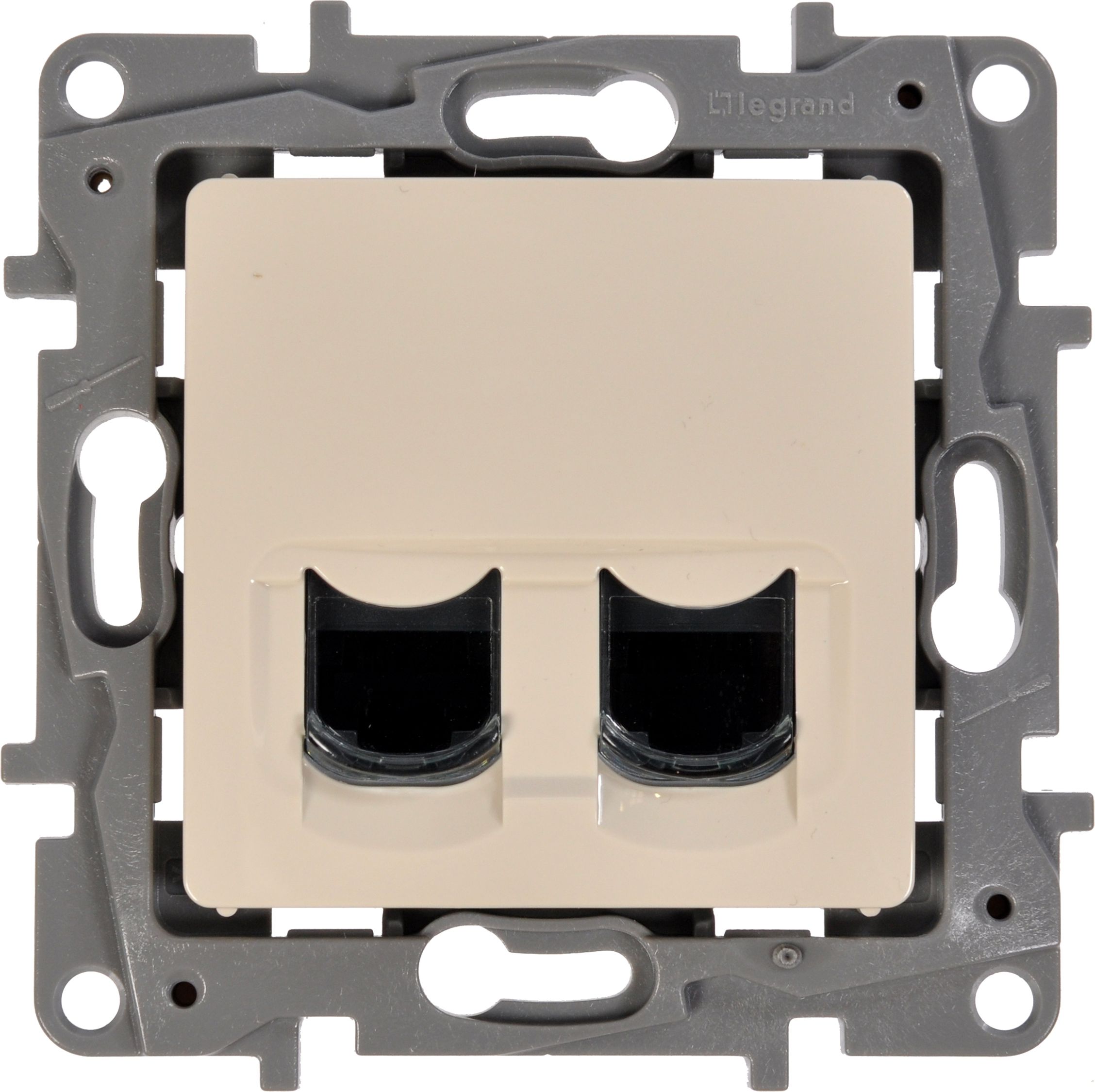 Legrand Gniazdo komputerowe podwójne NILOE 2xRJ45 kat.6 UTP kremowe - 664874