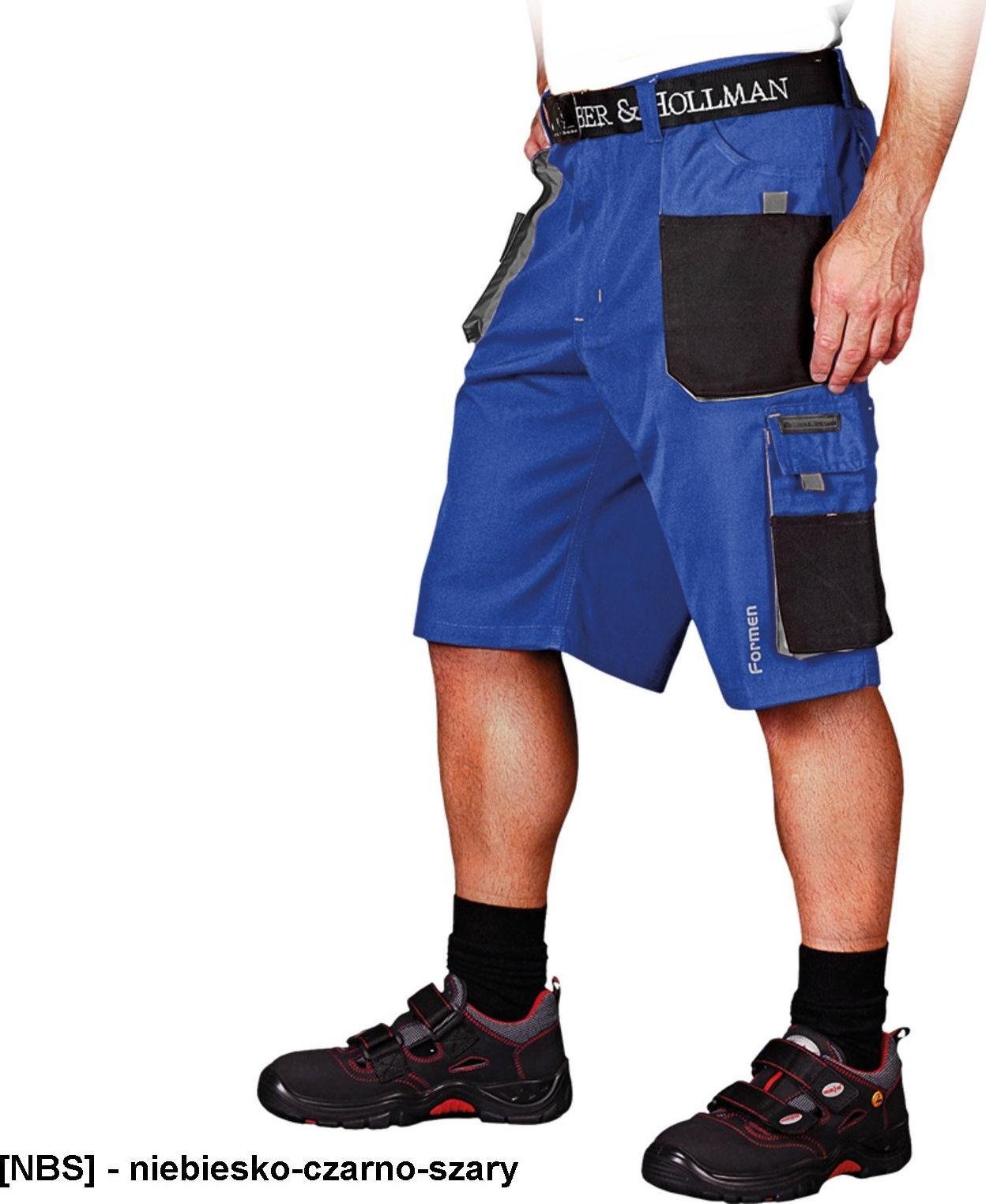 Leber&Hollman LH-FMN-TS - SPODNIE OCHRONNE DO PASA - KRÓTKIE, - niebiesko-czarno-szary M