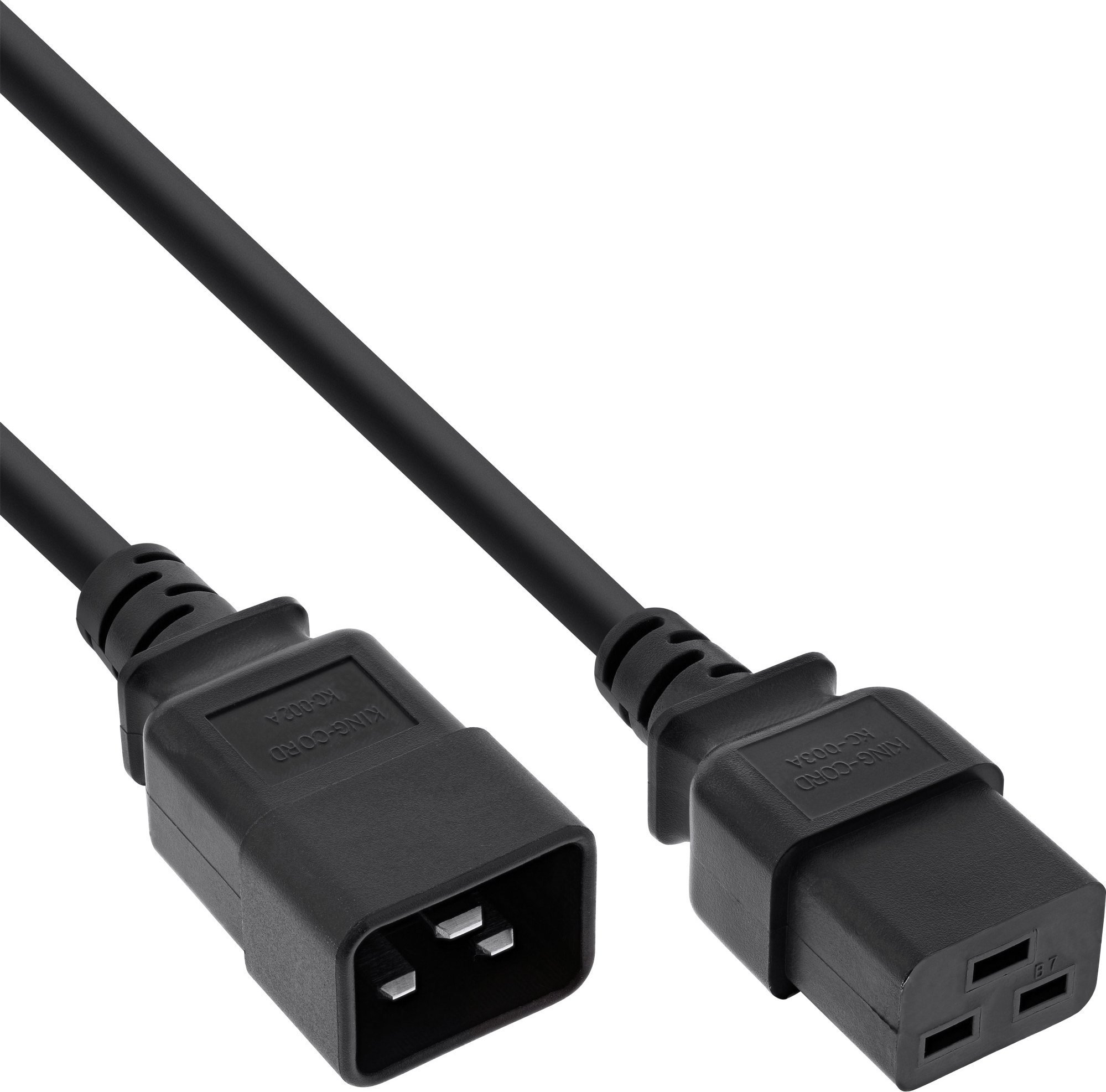 Kabel zasilający InLine InLine® Power cable C19 to C20 3-pin IEC male to female black 0.75m
