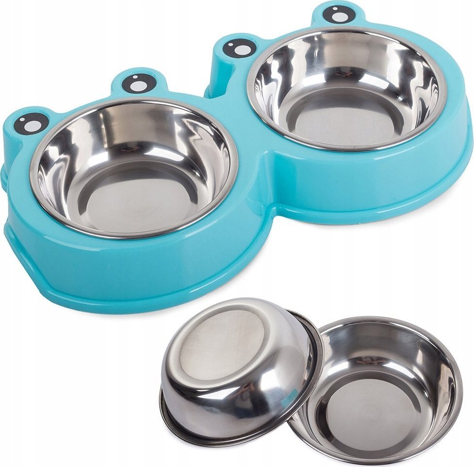 Przyjaciele MISKA PODWÓJNA DLA PSA KOTA METALOWA 0,3L x 2