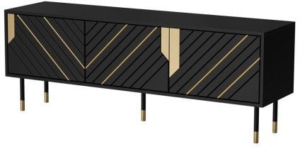 Cama Szafka RTV 3D MOUNTAIN 154x40x55 czarny + złoty