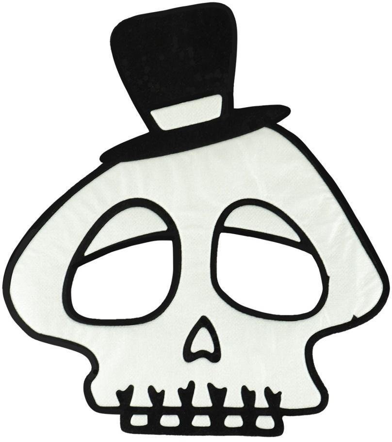 Maska na Halloween flokowana Czaszka