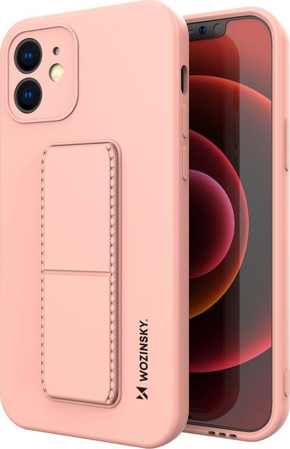 Wozinsky Kickstand Case elastyczne silikonowe etui z podstawką iPhone XS Max różowy
