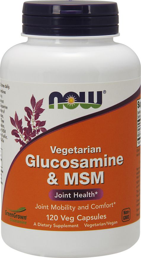 NOW Foods - Glukozamina i MSM, Wegetariańska, 120 vkaps
