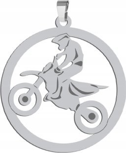 Radziszewska Jewellery Srebrna Zawieszka Motocross GRAWER GRATIS
