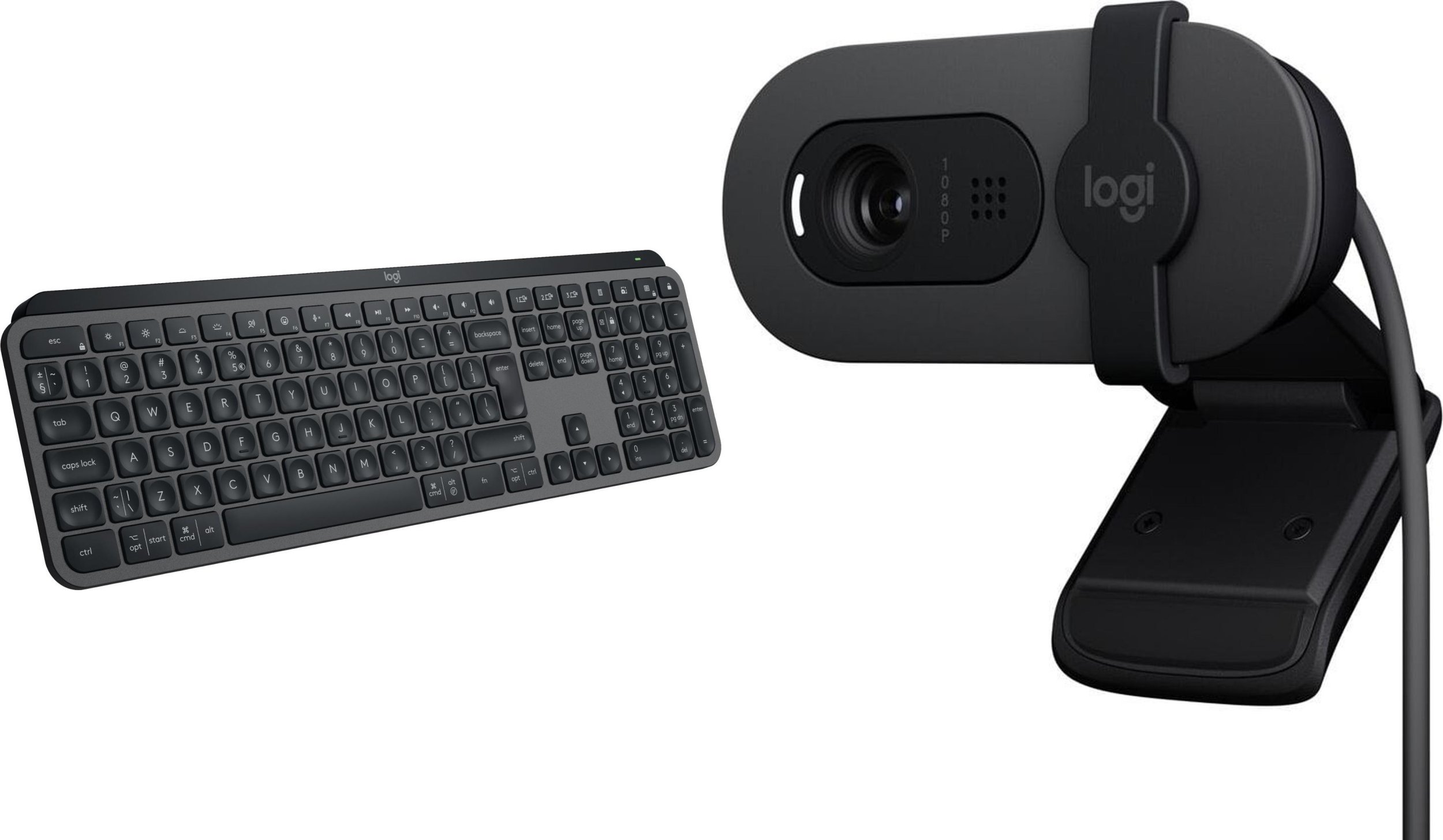 Klawiatura Logitech MX Keys S Bezprzewodowa Graphite US (920-011587) + Brio 100 (960-001585)