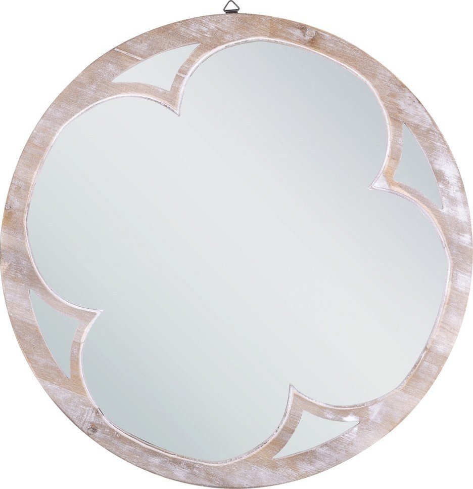 Beliani Okrągłe lustro ścienne ø 60 cm jasne drewno MONCLOVA