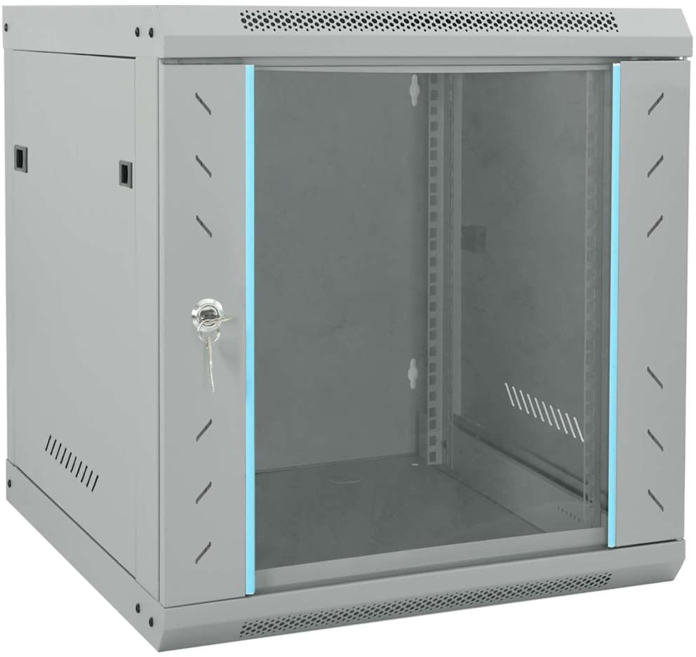 vidaXL Szafa sieciowa z przechowywaniem Szary 53 x 60 x 60 cm Stal