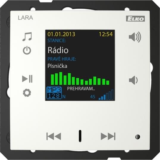 Radio ELKO EP Radio internetowe LARA-R/GE lodowy, design LOGUS90, EFAPEL, ELKOEP, iNELS