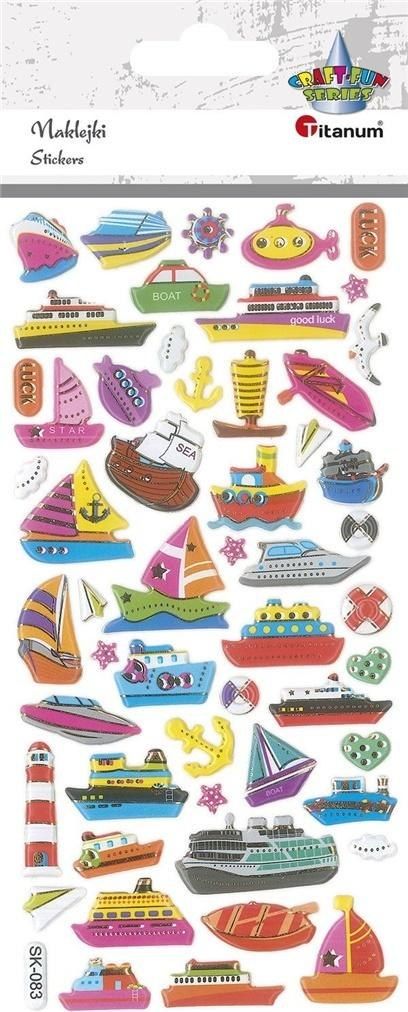 Titanum Naklejki wypukłe statki mix 54szt