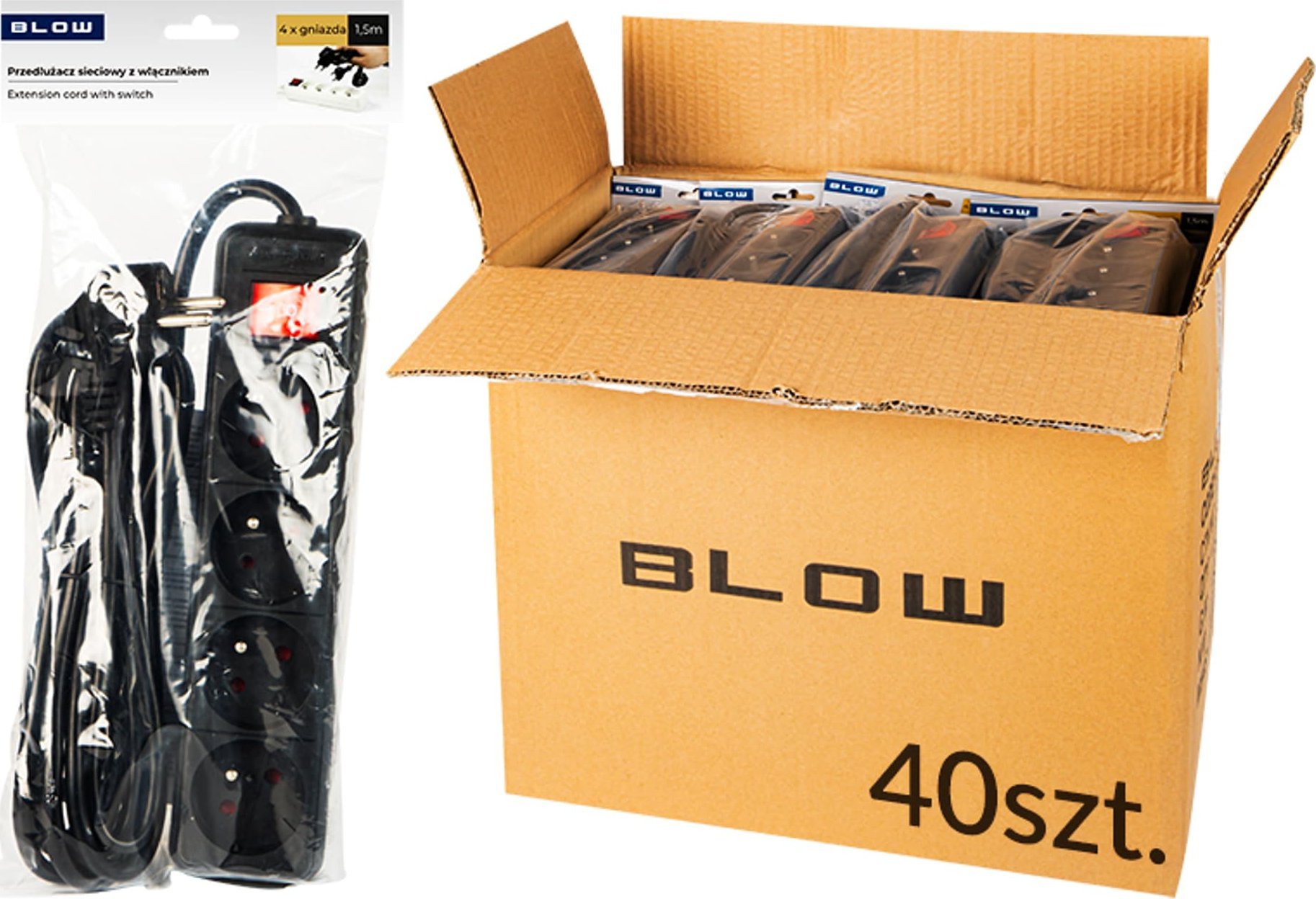 Blow 98-566# Przedłużacz pr-470wsp 1,5m 3x1,5czar op