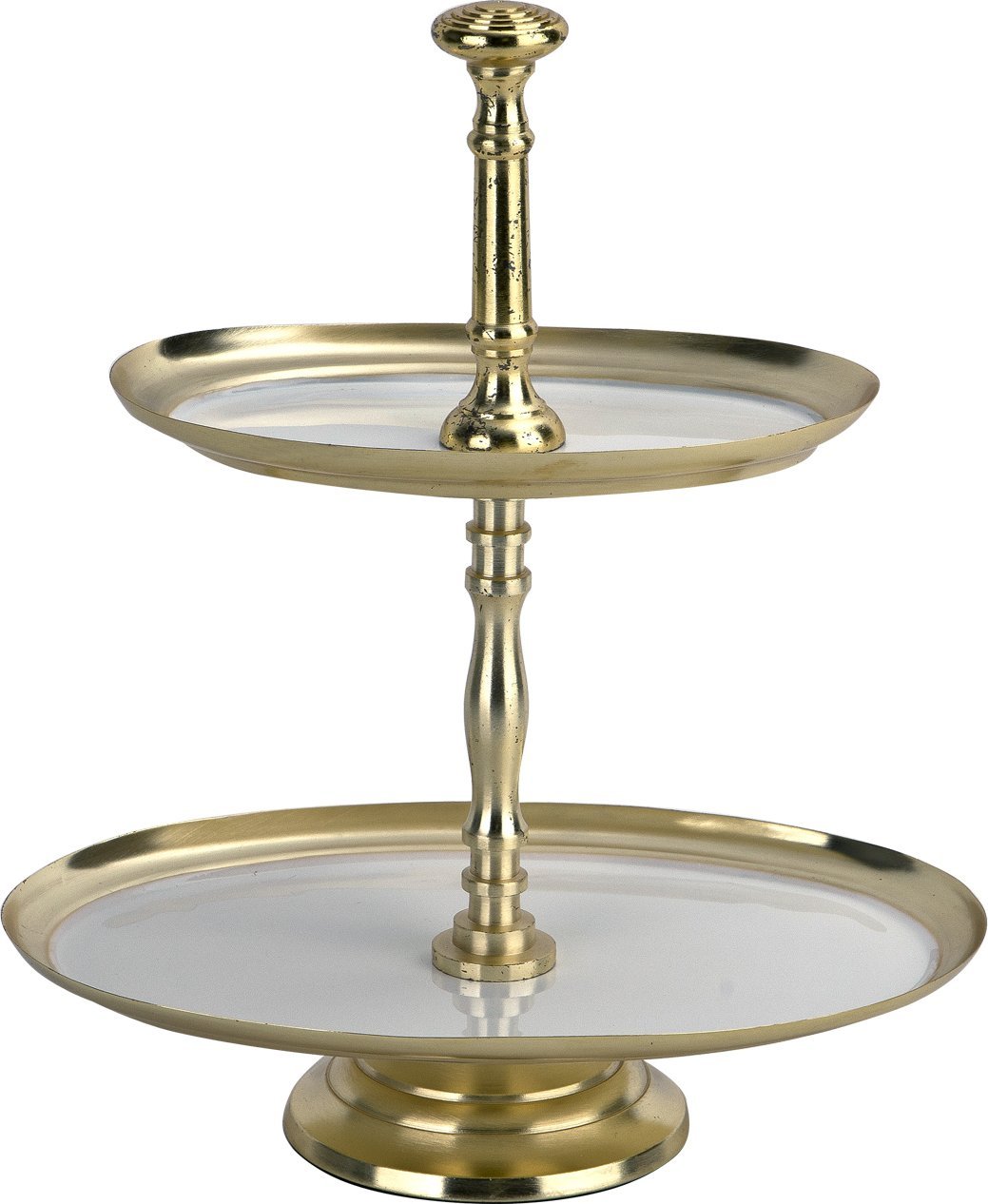 Ewax Patera metalowa dwupoziomowa owalna z białym szkliwem 2975