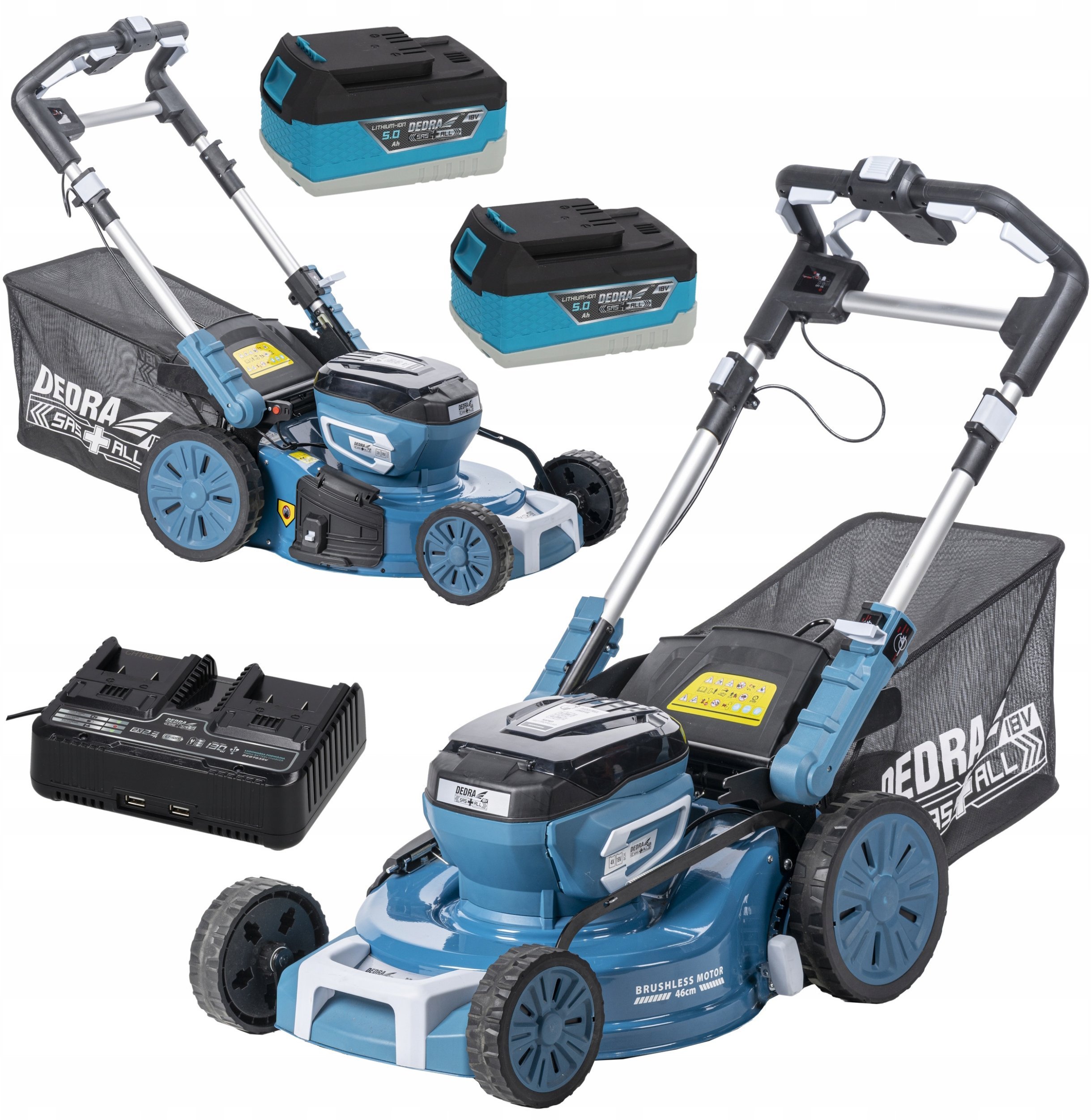 Kosiarka aku. 46cm z napędem, 2x18V, 2xDED7035, DED7038V