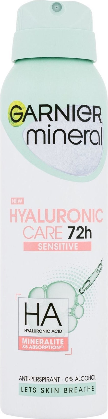 Garnier Purškiamas antiperspirantas Mineral Hyaluronic Ultra Care, 150 ml