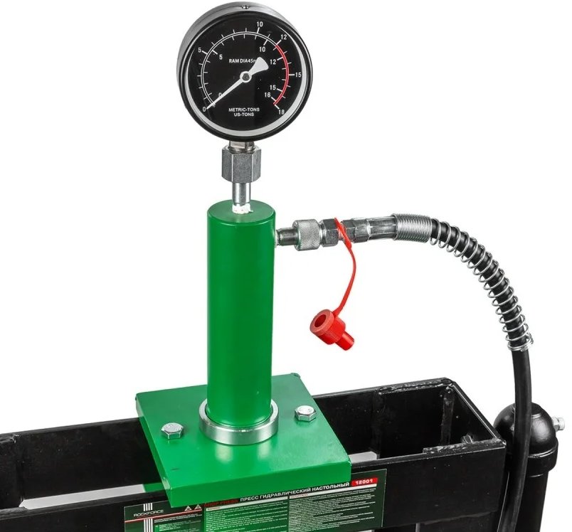 Rockforce Prasa hydrauliczna niska z manometrem i pompą 12t