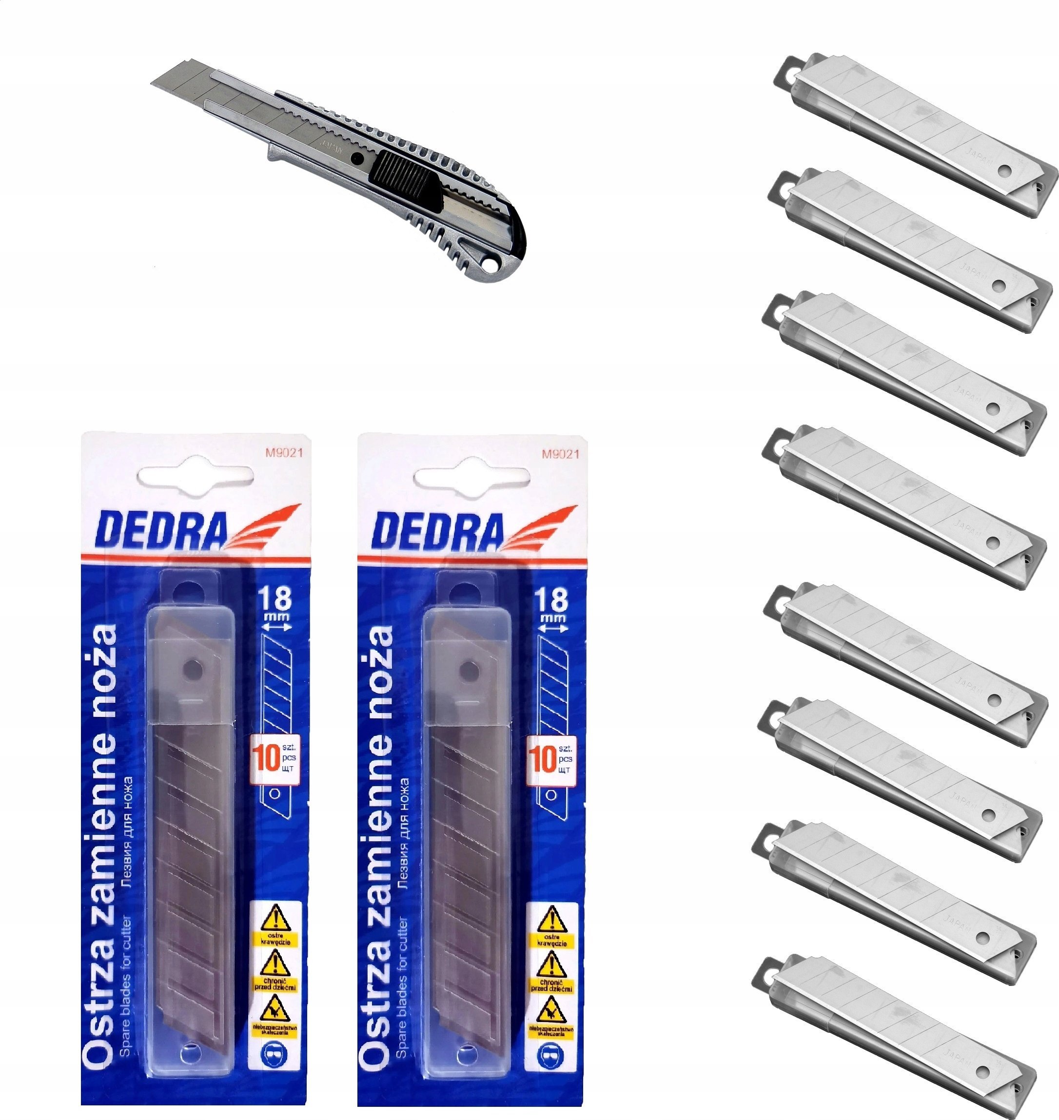 Nożyk do tapet DEDRA 18mm + Ostrza 100 sztuk