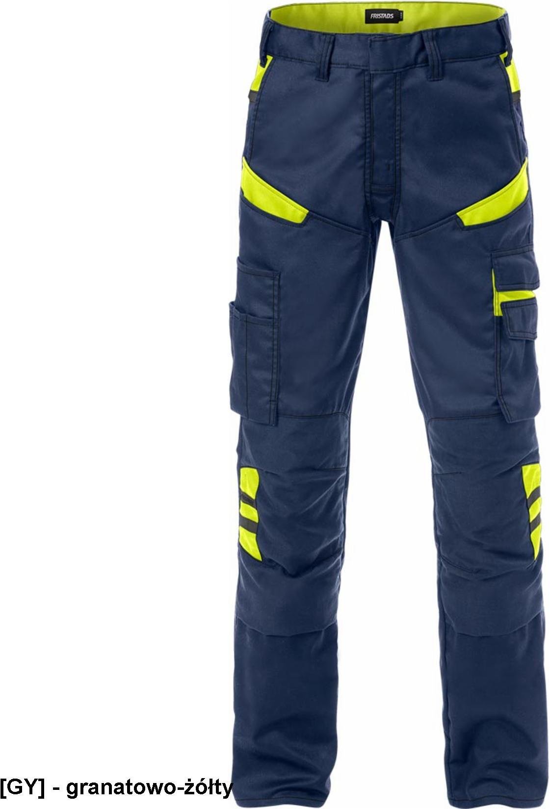 Spodnie ochronne męskie do pasa odblaski wiele kieszeni + na nakolanniki wstawki Cordura strecz 2555 STFP FRSTDS-2555 54