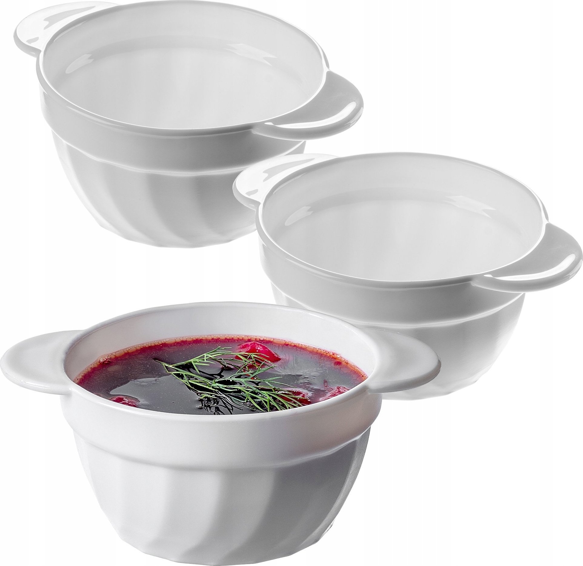 Kadax Bulionówka 650ml Flaczarka 3szt Biała Miska Do Zup