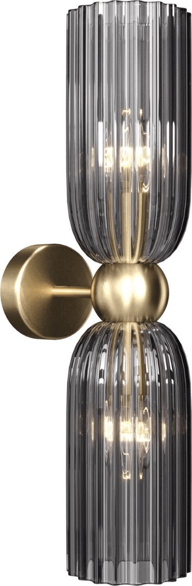 Kinkiet Maytoni Stylowy kinkiet podwójny Antic MOD302WL-02GR szary złoty